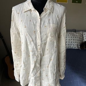 100% linen button down shirt